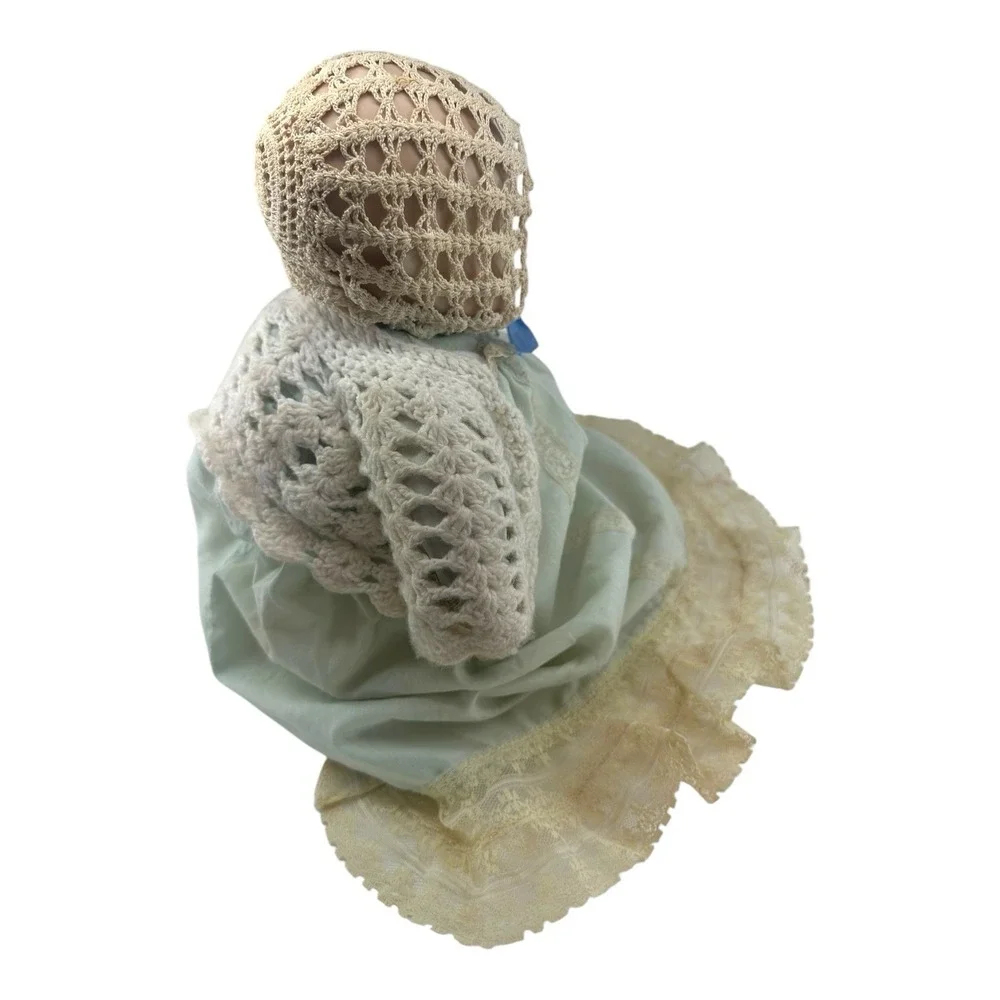 For Repair: Antique Bisque‎ Baby Doll Porcelain Head Hands Glass Eyes Cloth Body